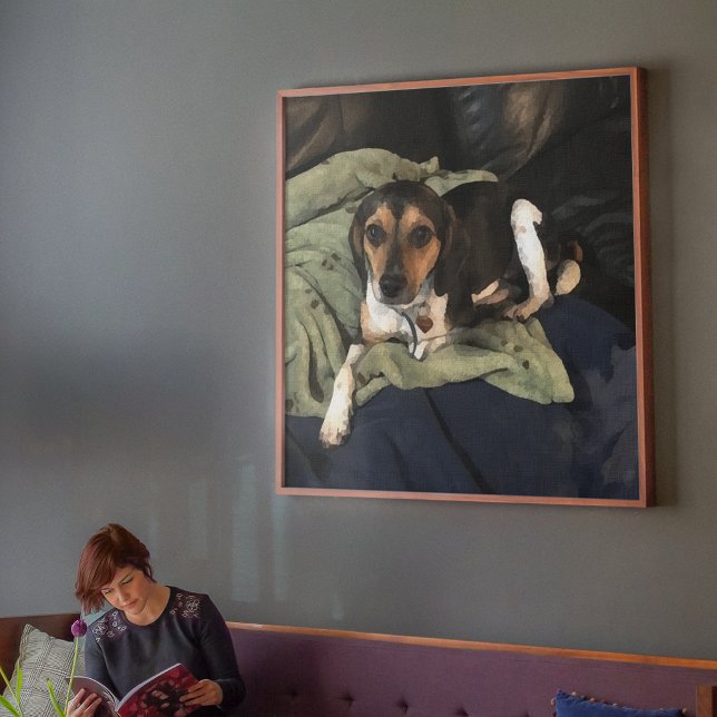Poster Art numérique de chiot Beagle croisé (Créateur téléchargé)