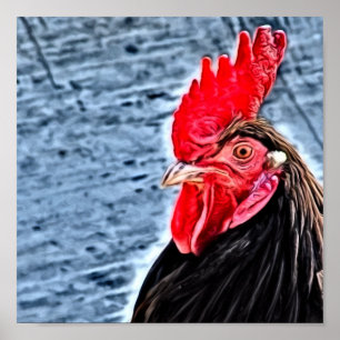 Poster Art numérique de coq