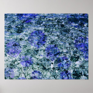 Poster Art numérique de fond abstrait aquarelle bleue