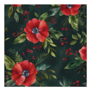 Poster Art numérique de la fleur de Noël