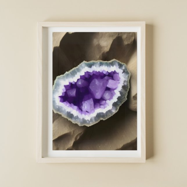 Poster Art numérique de la géode cristalline Amethyst (Créateur téléchargé)
