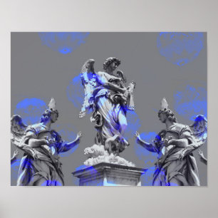 Poster Art numérique de sculptures touches de pinceau ble