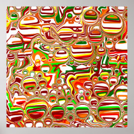 Poster Art numérique des bulles rétro