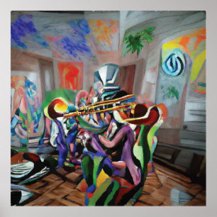 Poster Art numérique du Jazz Band