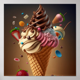 Poster Art numérique glace