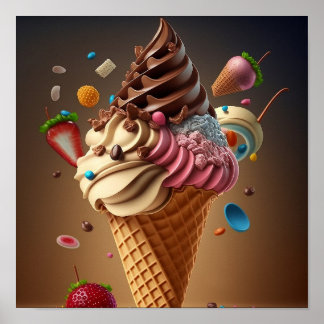 Poster Art numérique glace