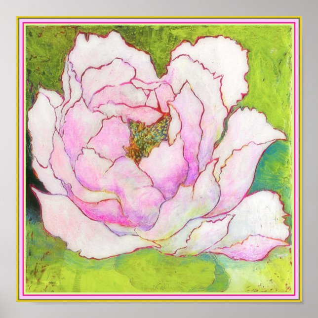 Poster ART-ON-CANVAS : Peony Pink 12"x12" (Devant)
