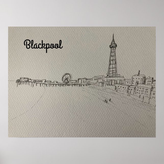 Poster Art original de la tour de Blackpool (Devant)