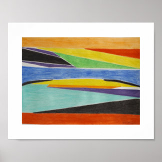 Poster Art paysager Abstrait coloré Imprimer