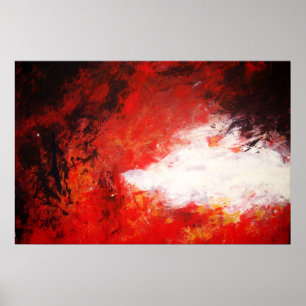 Poster Art peinture Abstrait moderne Imprimer Rouge Créat
