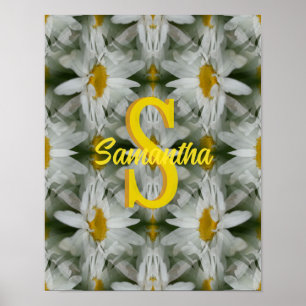 Poster Art personnalisé avec monogramme initial et nom de