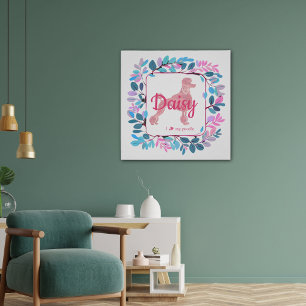 Poster Art personnalisé de caniche rose Décoration de c
