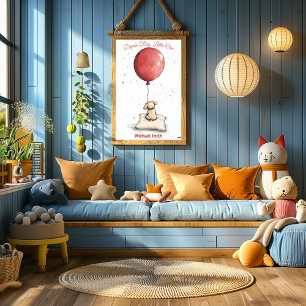 Poster Art personnalisé pour la nurserie – Chiot sur un o
