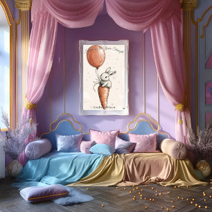 Poster Art personnalisé pour la nurserie – Lapin avec bal