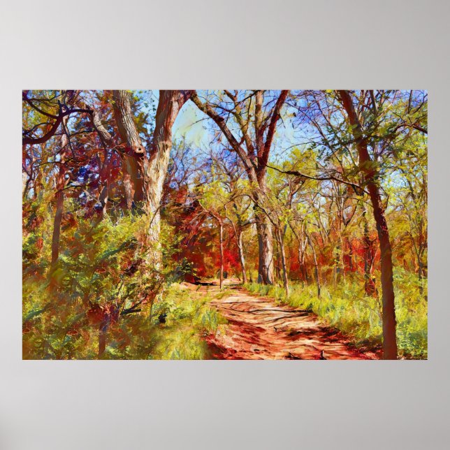 Poster Art photographique de la forêt peinte saisonnière  (Devant)