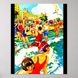 Poster Art-Plage de voyage d'Affiche-Cru