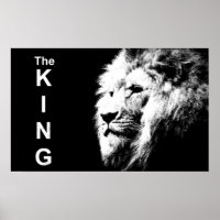 Art Pop moderne Tête de Lion Noir&Blanc Élégant