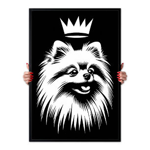 Poster Art Pop Royal Pomeranian Avec Une Couronne