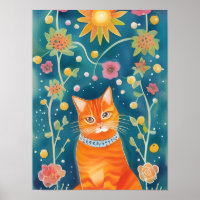 Art populaire Whimsical Tabby Cat