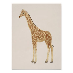 Poster Art pour la nurserie de la girafe