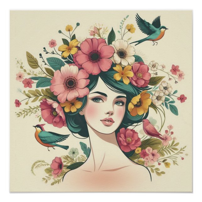 Poster Art Print Birds Song im Sommer (Vorderseite)