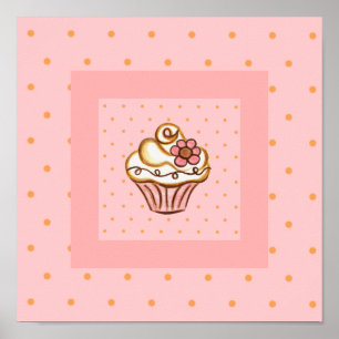 Poster Art Print rosa Cupcake