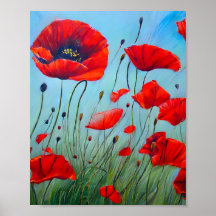 Art Red Poppies