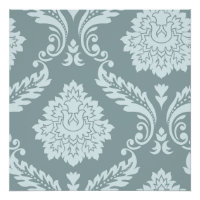 Art Rococo Damassé I Bleu de Canard Œuf+Turquoise