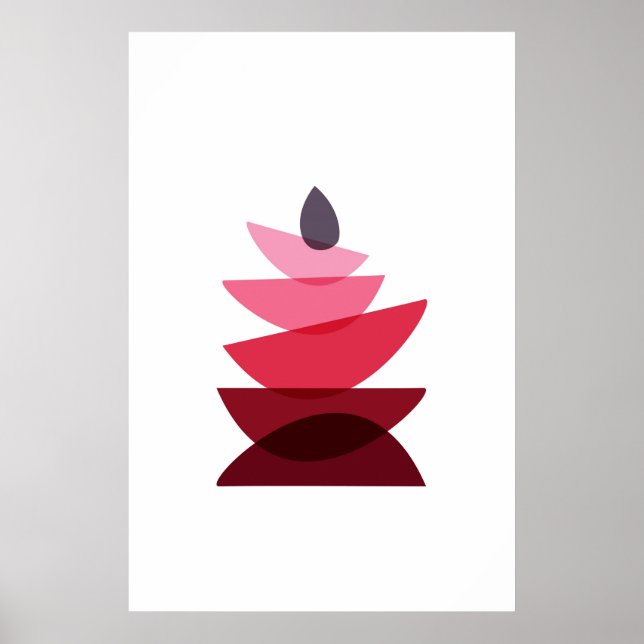 Poster Art rupestre géométrique scandinave (Devant)