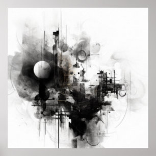 Poster Art simple noir et blanc