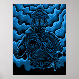 Poster Art Soldat militaire