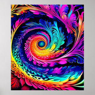Poster Art Spiral Psychédélique Coloré