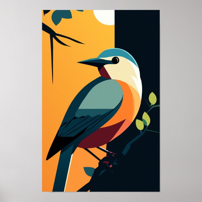 Poster Art Stylisé Oiseaux Galerie Art Oiseau de PreyArt (Devant)
