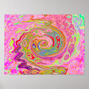 Poster Art Super rétro rose, jaune et magenta