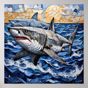 Poster Art sur les requins