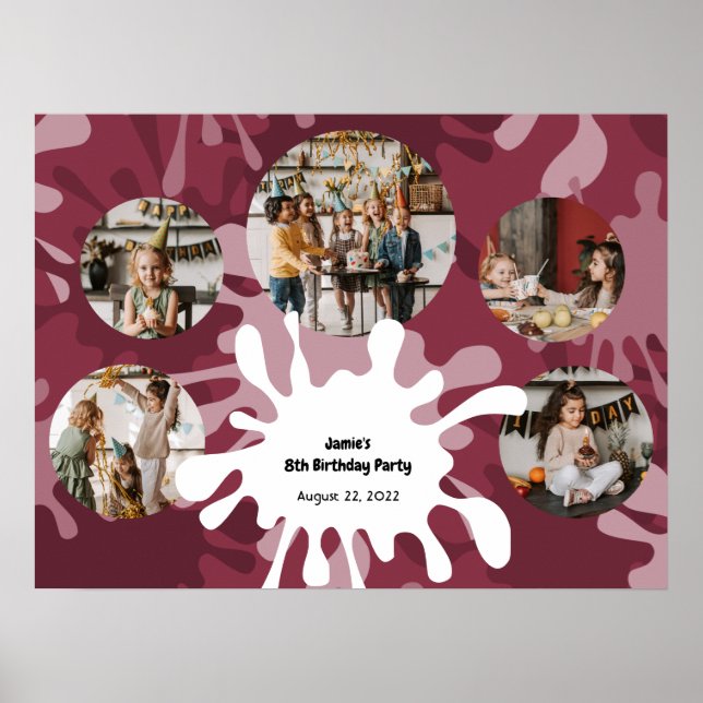 Poster Art tendance Anniversaire 5 Photos Collage Modèle (Devant)