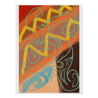 Poster Art tribal abstrait par Roger Whiteside