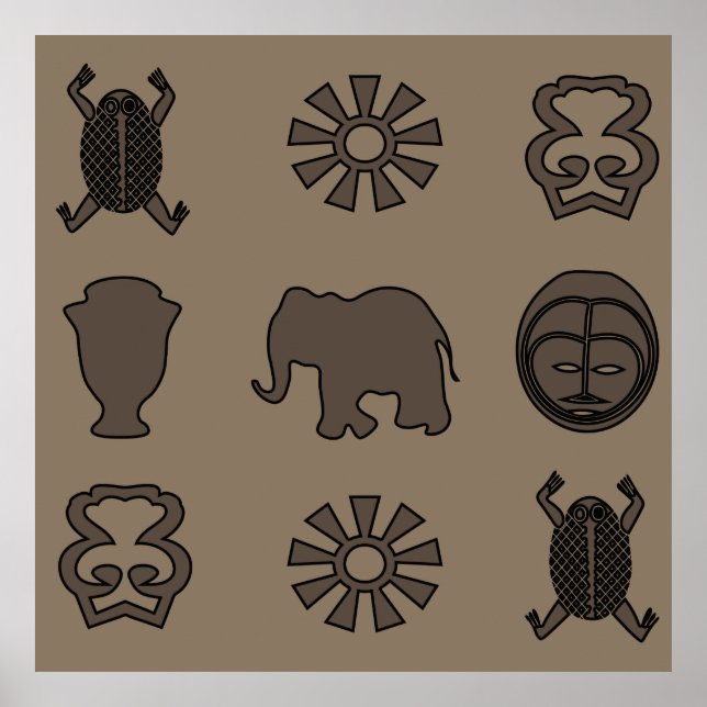 Poster art tribal africain Abstrait (Devant)