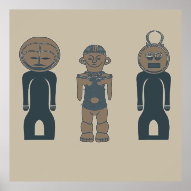 Poster Art tribal moderne Abstrait (Devant)