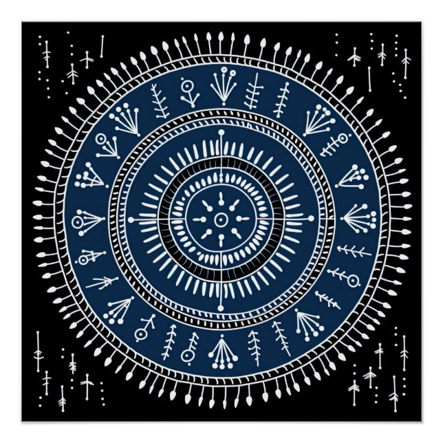Poster Art tribal Warli (Devant)