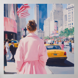 Poster Art urbain vibrant avec un charme classique de New