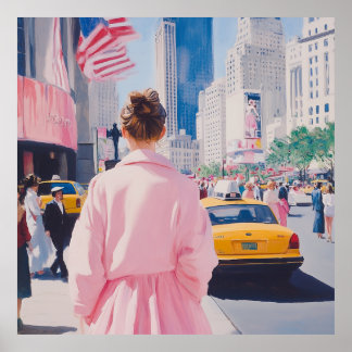 Poster Art urbain vibrant avec un charme classique de New