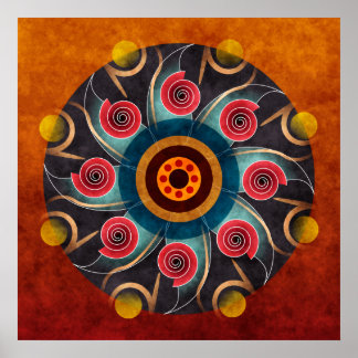 Poster Art vectoriel Abstrait couleur florale