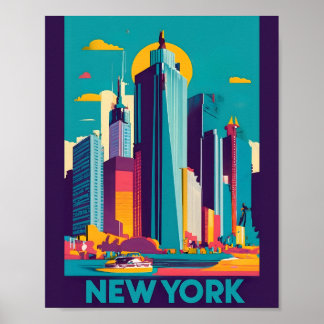 Poster Art vectoriel moderne New York