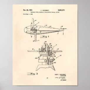 Poster Art vieux Peper de brevet des rotors 1953
