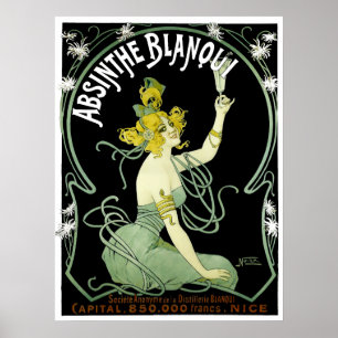 Poster Art vintage Art Nouveau Absinthe Blanqui par jamai