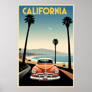 Poster Art vintage California Art Vintage voyage Art
