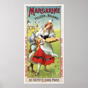 Poster Art vintage d'annonce de nourriture de margarine