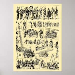 Poster Art Vintage de Pompiers