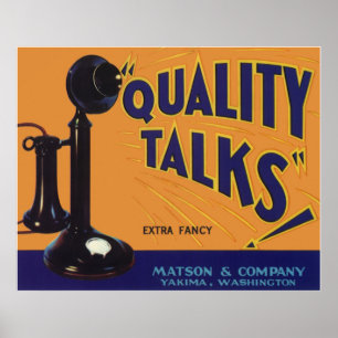 Poster Art vintage d'étiquette de caisse de fruit,